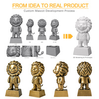 Figurine en résine personnalisée de mascotte scolaire, cadeau de remise de diplôme, récompense pour les réalisations des étudiants, trophée de personnage personnalisé, fabricant OEM
