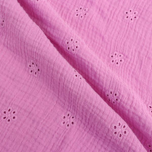 قماش موسلين مطرز عالي الجودة بنقشة زهور صغيرة للأطفال من القطن الشاش المزدوج 100% - Product Image 5