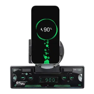 เครื่องเล่น MP3ในรถยนต์แบบแฮนด์ฟรีพร้อมที่วางโทรศัพท์เอาต์พุตเสียงสเตอริโอ1Din คุณภาพสูงบลูทูธ FM วิทยุ FM