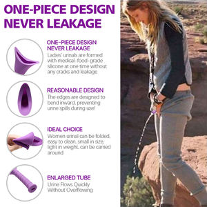 กรวยปัสสาวะหญิงแบบซิลิโคนนำกลับมาใช้ใหม่ สำหรับการปัสสาวะยืน อุปกรณ์ปัสสาวะหญิงที่ถูกสุขอนามัย - Product Image 5
