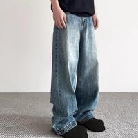 Jeans baggy personnalisés pour homme, style vintage streetwear, coupe droite, denim décontracté