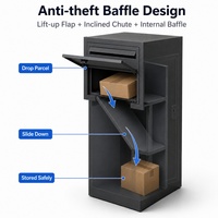 Boîte de livraison de colis à fixer sur clôture avec fente pour lettres, boîte à courrier et à colis antivol en acier pour portails