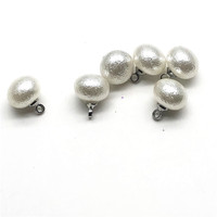 8-14mm naturel blanc perle d'eau douce boutons couture perles baroques bijoux accessoires bricolage vêtements plissé perle tige bouton