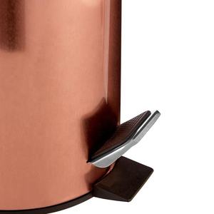 Poubelles rondes à pédale en acier inoxydable 3L 5L 7L 12L 20L 30L, poubelle à pédale en métal laiton cuivre avec couvercle plat à fermeture automatique - Product Image 3
