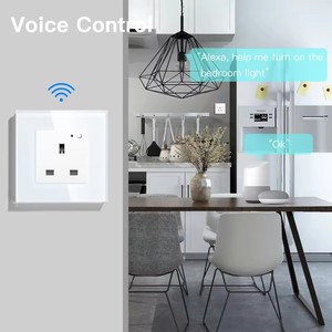 Zigbee tek İngiltere akıllı soket çift akıllı duvar prizleri üçlü elektrik çıkışları Tuya akıllı yaşam Alexa kontrol 13A - Product Image 5