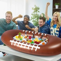 Table de fête gonflable en PVC la plus vendue, thème football, avec plateau à fruits, table à bière et seau à glace 143x64x30CM