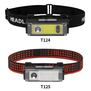 Linterna Frontal T124 T125 XPE COB LED Recargable con Batería, Carga Tipo C, Ligera, Enfoque Fijo, Uso en Exteriores - Product Image 1