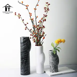 Moderno Simple de mármol de piedra florero modelo habitación flor florero, decoración de la habitación Decoración