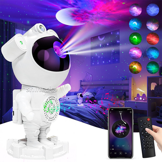 Star Projector Galaxy Night Light Astronaut Space Projector Starry Nebula Ceiling LED Lamp for Bedroom Home Decorative Kids Gift