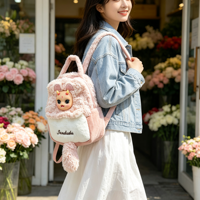 Sac à dos en peluche mignon à cornes et fourrure, personnalisable, pour filles, idéal pour les fêtes, 11-30CM, pour les 0-24 ans