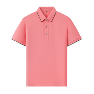 Camisa Polo de Color Sólido, Poliéster, Manga Corta, Ribete en Contraste, Uso Diario - Product Image 3