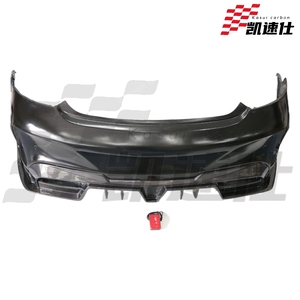 Kits de carrosserie pour Mercedes Benz Classe C AMG C63 <span class=keywords><strong>W205</strong></span>, pare-chocs arrière avec éclairage LED, kits de carrosserie semi-carbone - Product Image 2