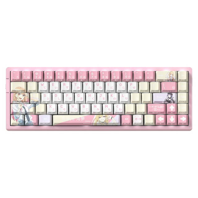 Miyu Kitagawa Marin Cherry Profile PBT 5 Side Dye-Sub Printing Keycaps 74/129 Keys DIY Custom Anime Mechanical Keyboard Caps