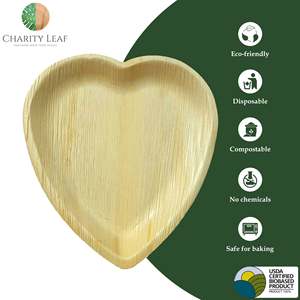 Piatto a Forma di Cuore in Foglia di Palma Naturale - Product Image 6