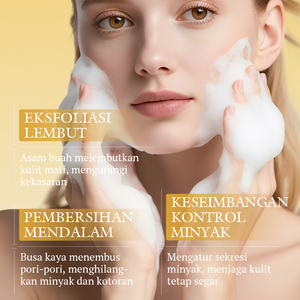 Espuma Limpiadora Facial Exfoliante con Ácido de Frutas KORMESIC, Certificada por Bpom, 120 ml, Limpiador Facial Iluminador, Espuma Limpiadora - Product Image 3