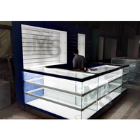Vitrine en aluminium et MDF vendue en usine pour lunettes conception de table de comptoir de magasin de téléphone pour salle d'exposition de centre commercial de magasin