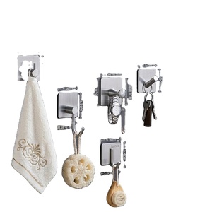 Stainless Steel Self Adhesive <b>Wall</b> <b>Hook</b> 4.7cm Square Minimalist Design Anti Rust Single <b>Hook</b> <b>for</b> Bathroom <b>Coat</b> Towel Hanger - Product Image 4