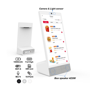 Pantalla Digital Comercial de 15.6 Pulgadas con Menú Digital, <span class=keywords><strong>Android</strong></span> 14, Pantalla de Señalización de Escritorio con Batería Opcional y Cámara para Pedidos en Restaurantes - Product Image 1