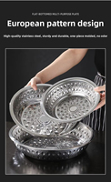 25-55cm Ronde 2-delige bordenset Export Schaal 410 RVS Afrikaans Gepregeerd Fruitprint Decoratieve Schaal en Bordenset