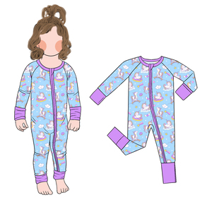 ชุดรอมเปอร์มีซิปสำหรับเด็กหญิงและเท้ามีซิป2ทางสำหรับฤดูใบไม้ผลิและใบไม้ร่วง - Product Image 1