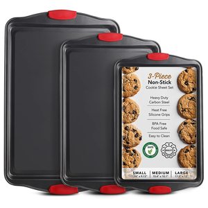 Molde Rectangular Antiadherente para Hornear, <span class=keywords><strong>Bandeja</strong></span> de Acero al Carbono para Hornear Galletas, Tartas, Pizza, Asados, Muffins y Pan - Product Image 1