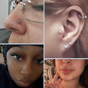 Set <span class=keywords><strong>de</strong></span> 2 Piezas <span class=keywords><strong>de</strong></span> <span class=keywords><strong>Piercing</strong></span> <span class=keywords><strong>de</strong></span> Titanio G23 <span class=keywords><strong>de</strong></span> 20/18/16g con CZ <span class=keywords><strong>para</strong></span> Mujer, Pendientes, Anillo <span class=keywords><strong>para</strong></span> <span class=keywords><strong>Labio</strong></span>, Tragus, <span class=keywords><strong>Espiral</strong></span> Libre, Joyería <span class=keywords><strong>para</strong></span> Cartílago - Product Image 5