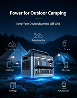 Station portable MP2500 2500W 2048kWh avec panneau solaire, batterie LiFePO4, onduleur à onde sinusoïdale pure, démarreur de secours et contrôleur MPPT