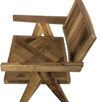 Fauteuil de salon de style antique en bois d'orme ancien pour café, restaurant, salle à manger, salon