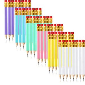 Crayons de golf bleus personnalisés avec logo, de bonne qualité, 10 cm, HB, promotionnels, écologiques, faciles à saisir, avec gomme noire ronde pour enfants - Product Image 4