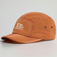 Casquette de baseball en polyester à 5 panneaux, personnalisable, à bord court, séchage rapide, imperméable, pour sports de plein air et camping, en nylon vierge, vente en gros
