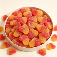 Chinese fabrikant Halal fruit smaak hartvormige gummy snoepjes suikergecoate zachte jelly snoepjes groothandel OEM op maat gemaakt