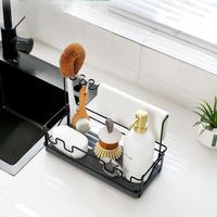 Tapis de séchage rapide en pierre de diatomite pour évier de cuisine, absorbant l'eau, avec support suspendu pour brosse et éponge, séchoir en diatomite