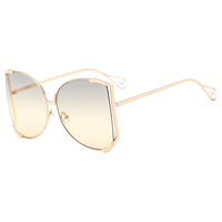 Lunettes de soleil unisexes carrées sans monture, grand dégradé UV400, pour sports de plein air – Vente en gros