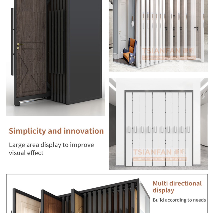 Tsianfan customized fire rated solid wood flush door display showroom core mdf pvc laminated interior flush doors sliding doors