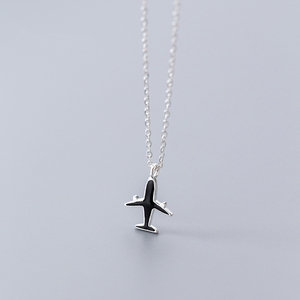 大丹ネックレス卸売エポキシ小さなペンダント飛行機925シルバー ジュエリーかわいいキュービックジルコニアネックレス - Product Image 6