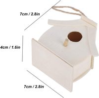4 mini-nids d'oiseaux en bois, décorations suspendues pour oiseaux, adaptés à la décoration extérieure du jardin et de la terrasse