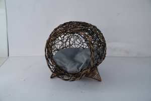 Komfortables Erhöhtes Katzenbett Haustier-Katzenhaus Gemütliches Bett für Pelzige Freunde Weiden-Katzenhaus - Product Image 2