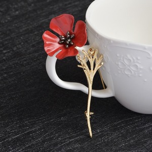 Nuevo Broche Floral Rojo de Estilo Europeo y Americano para Trajes, Accesorio de Moda de Aleación, <span class=keywords><strong>Pin</strong></span> Floral Elegante y Popular - Product Image 4