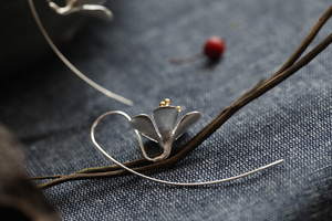 Pendientes Largos de Borla con Flor de Plata 925 para Mujer Proceso Tailandés Joyería Elegante de Plata Esterlina para Dama Envío Gratis - Product Image 6