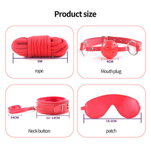 Kit BDSM 7 pièces, jouets sexuels érotiques en <span class=keywords><strong>peluche</strong></span>, jeu d'esclave, bondage BDSM, ensemble de bondage fétiche pour couple, femmes - Product Image 4