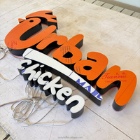 Letrero Luminoso 3D Personalizado con Letras de Canal Iluminadas, Letras de Resina Acrílica con Luz Frontal LED, Logotipo de Pared para Restaurante, Tienda de Comida Rápida, Letrero Publicitario