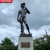 YOUFINE Statue de David en bronze de la Renaissance célèbre pour les villas et l'aménagement paysager public