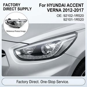Phare LED <span class=keywords><strong>92102</strong></span>-<span class=keywords><strong>1R520</strong></span> 92101-<span class=keywords><strong>1R520</strong></span>, clignotant électrique, phare pour Hyundai Accent Verna 2012-2017 - Product Image 1