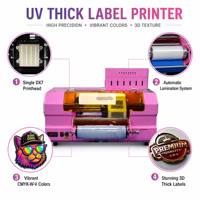 Mesin Pencetak Label 3D Stereo UV-300 UV LED TPU Embossed Presisi Tinggi untuk Stiker Kustom Logo Patch Printer