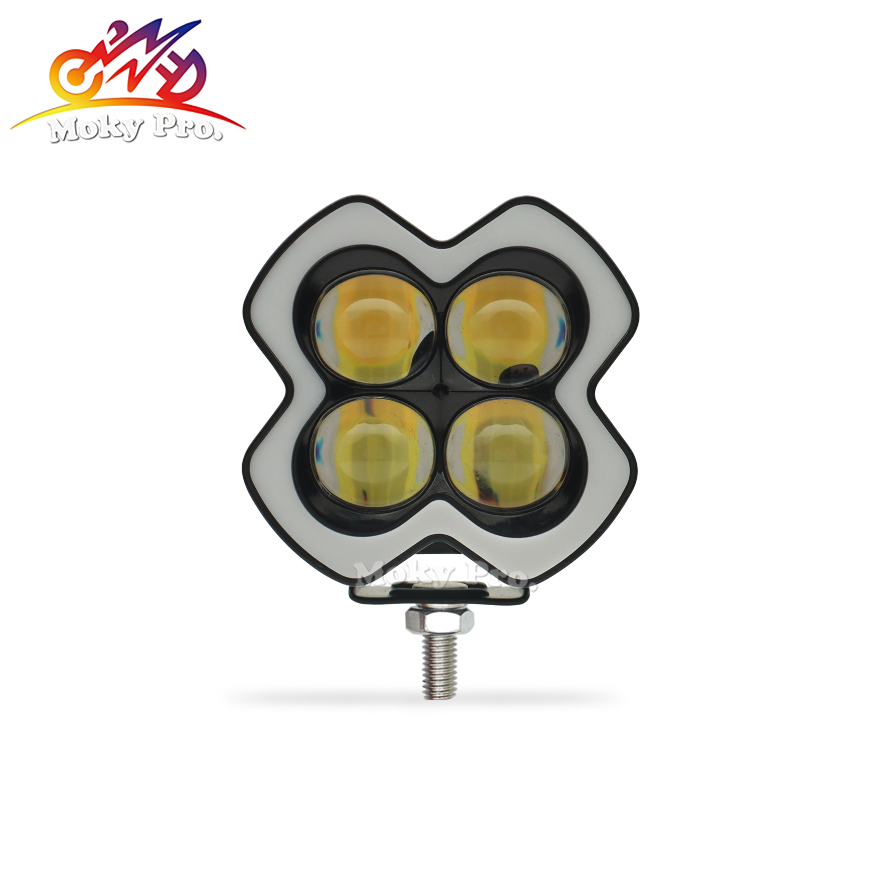 LED Motorcycle Four-leaf Clover Four-eyed Auxiliary Work Light, Multi-color Wholesale, Waterproof 12V Driving Light