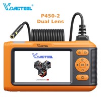 Caméra d'inspection endoscopique professionnelle VDIAGTOOL P450 1080P HD, étanche IP67, câble flexible de 5 m, écran de 4,5 pouces, double caméra 200MP pour voiture