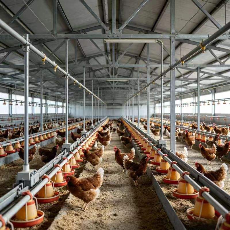 Hen Farm Structure Professional Steel Structure Poultry House Space Frame Chicken Farm ...