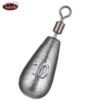 TAKEDO FD04 Lot de 10 plombs de pêche en gros avec trou central, petits accessoires pour la pêche en mer