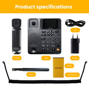 Téléphone de bureau fixe sans fil 4G VoLTE 2.4 écran couleur MP3 FM Type-C Port TNC Antenne détachable Téléphones sans fil WiFi - Product Image 6