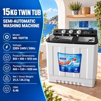 Lave-linge semi-automatique à double cuve 10KG 15KG 20KG à chargement par le haut avec essoreuse 220V 50Hz, vente chaude en Afrique, OEM
